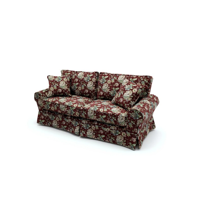 kanapa w bordowym obiciu 