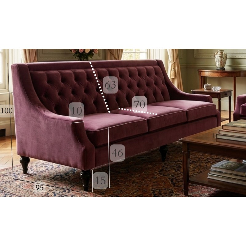Sofa w stylu Hampton Cardif 2 osobowa