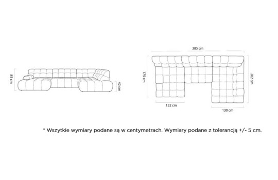 Narożnik Sempre XL wymiary Narożnik Sempre XL wymiary