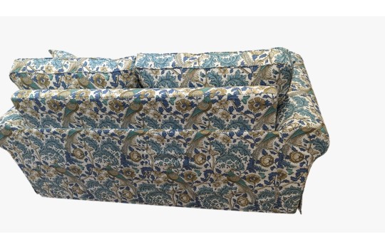 Sofa w niebieskie wzory Rubin 186 cm ze zdejmowanym pokrowcem