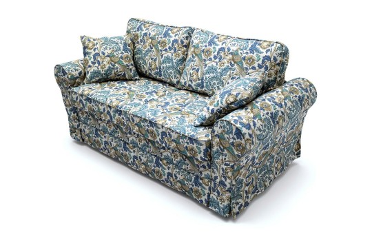 Sofa w niebieskie wzory Rubin 186 cm ze zdejmowanym pokrowcem