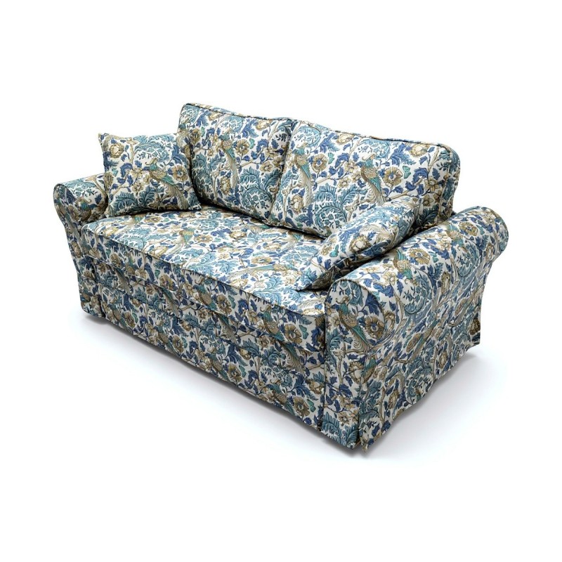 Sofa w niebieskie wzory Rubin 186 cm ze zdejmowanym pokrowcem