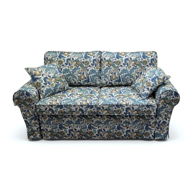 Sofa w niebieskie wzory Rubin 186 cm ze zdejmowanym pokrowcem