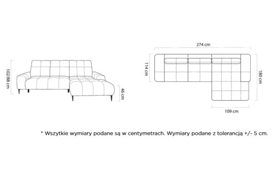 Wymiary Narożnik IRON S