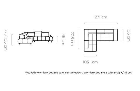 WYmiary narożnika