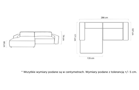 Narożnik Duna S wymiary Narożnik Duna S wymiary
