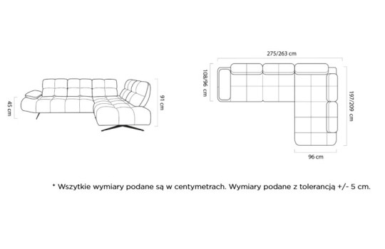 Wymiary narożnika Sola L