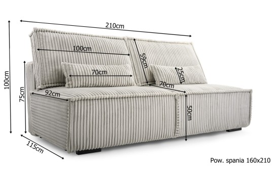 Sofa w kompaktowych wymiarach
