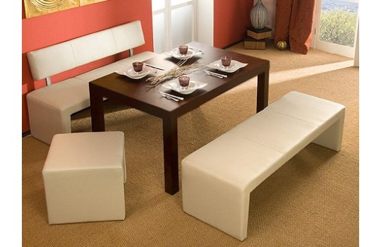 ławka Gordon + pufa Gordon + ławka bez oparcia Gordon