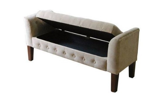 Ławka tapicerowana z pojemnikiem Caps