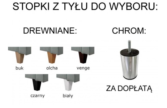 Nóżki z tyłu do wyboru do sofy Wega
