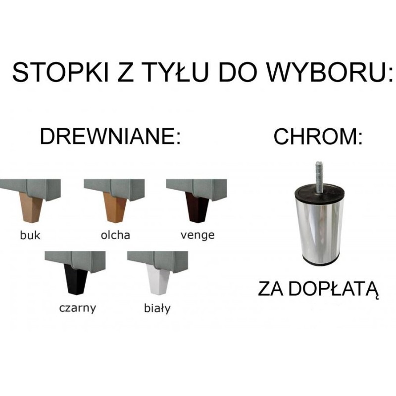 Nóżki z tyłu do wyboru do sofy Wega