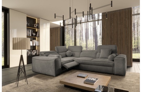 Narożnik Sito II MIX 276 x 205 cm z elektrycznie wysuwanym podnóżkiem za pomocą przycisku