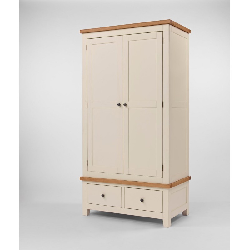 Biała szafa dębowa Atlantis 2D2S