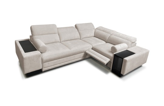 Narożnik Weni II Mix 284 x 188 cm do salonu z eklektycznie wysuwanym podnóżkiem