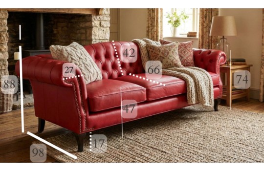Kanapa Chesterfield Solano 250 cm ze skóry naturalnej Kanapa Chesterfield Solano 250 cm ze skóry naturalnej