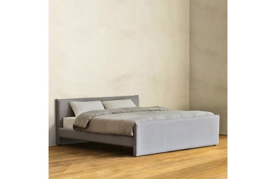 tapicerowane łóżko w stylu skandynawskim Gilberto