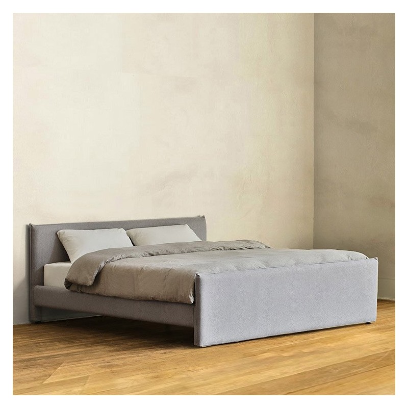 tapicerowane łóżko w stylu skandynawskim Gilberto