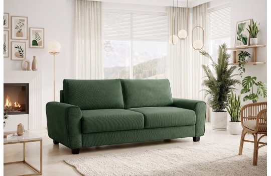 Sofa z włoską funkcją w tkaninie zielonej spania Aldo