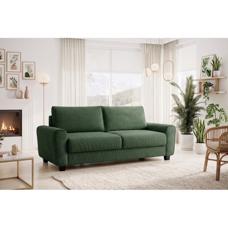 Zielona sofa z materacem do spania Aldo