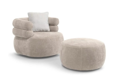 Fotel obrotowy Kalia + pufa
