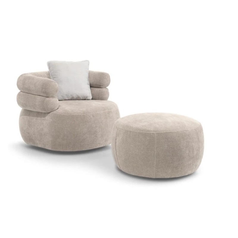 Fotel obrotowy Kalia + pufa