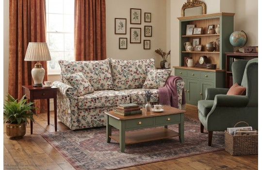 Sofa z wózkiem Rozalia 170 cm w aranżacji klasycznego salonu