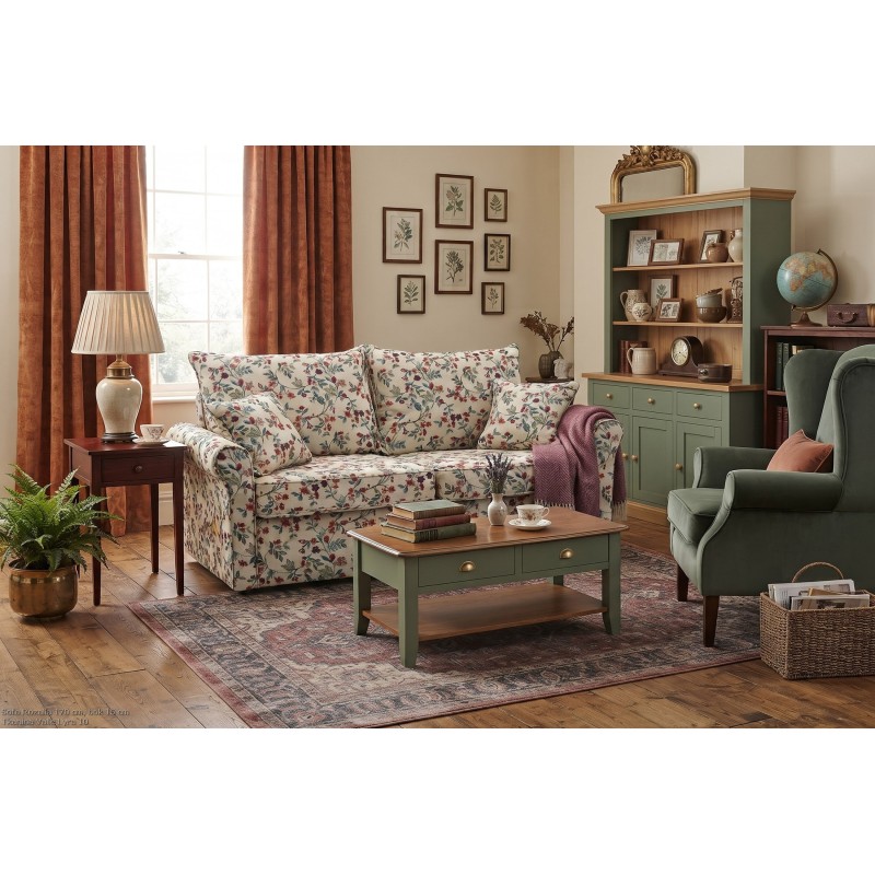 Sofa z wózkiem Rozalia 170 cm w aranżacji klasycznego salonu