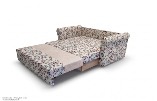 Rozłożona sofa z wózkiem Rozalia 170 cm z funkcją spania