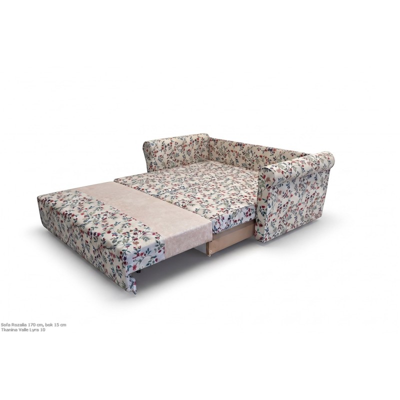 Rozłożona sofa z wózkiem Rozalia 170 cm z funkcją spania