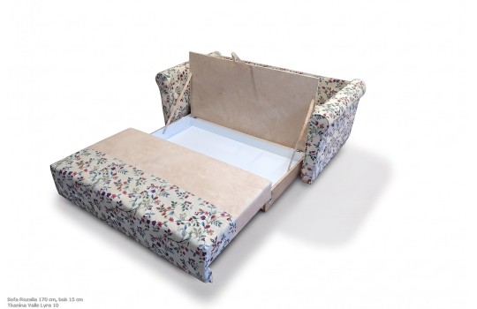 Sofa z wózkiem Rozalia 170 cm w trakcie rozkładania, widok od góry