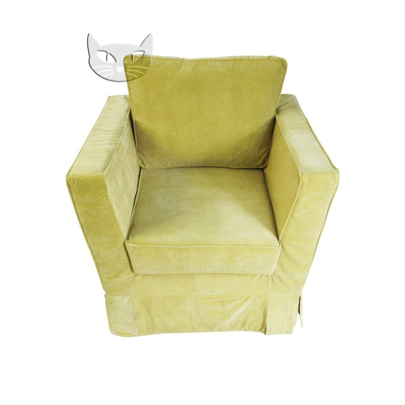 Zielony fotel tapicerowany Nemezis