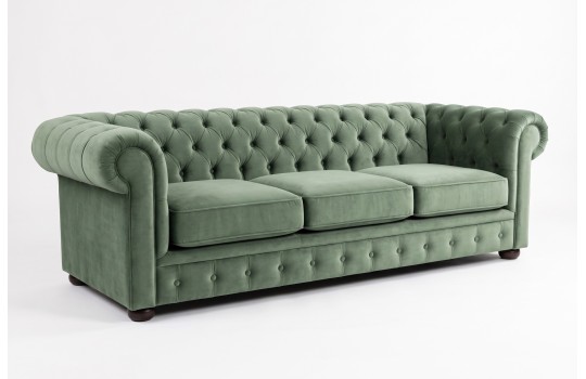 Sofa Chesterfield w szałwiowym kolorze Sofa Chesterfield w szałwiowym kolorze