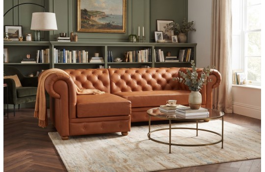 Narożnik chesterfield z pojemnikiem Manila 220 x 155 cm