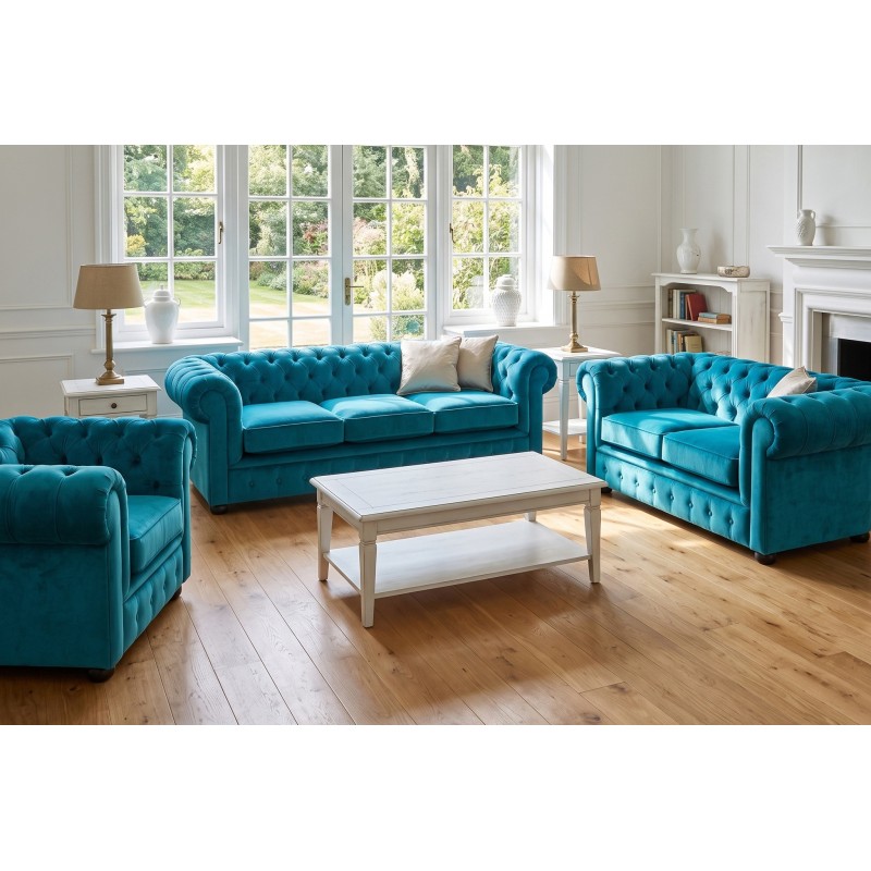 Turkusowy zestaw Chesterfield Retro Turkusowy zestaw Chesterfield Retro