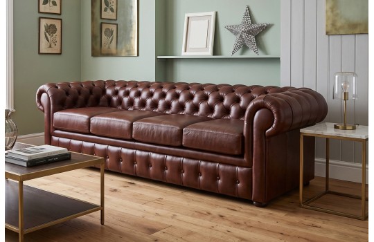 Elegancka sofa skórzana do salonu Chesterfield Retro Elegancka sofa skórzana do salonu Chesterfield Retro
