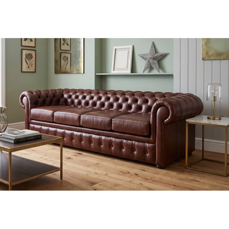 Elegancka sofa skórzana do salonu Chesterfield Retro Elegancka sofa skórzana do salonu Chesterfield Retro