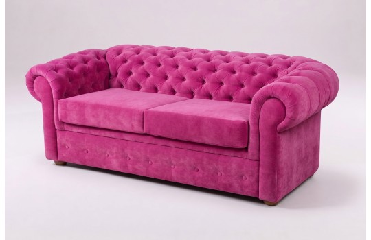Różowa sofa Chesterfield Retro na jasnym tle Różowa sofa Chesterfield Retro na jasnym tle