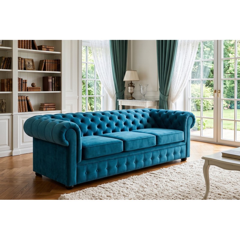 Turkusowa sofa Chesterfield Retro z tej samej kolekcji