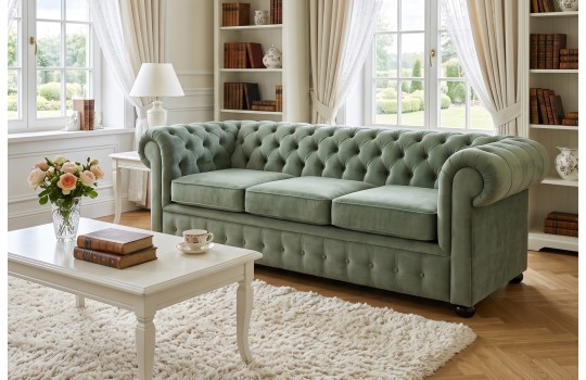 Zielona sofa Chesterfield Retro z tej samej kolekcji Zielona sofa Chesterfield Retro z tej samej kolekcji