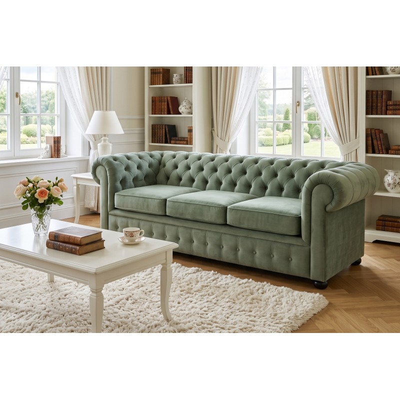 Zielona sofa Chesterfield Retro z tej samej kolekcji Zielona sofa Chesterfield Retro z tej samej kolekcji