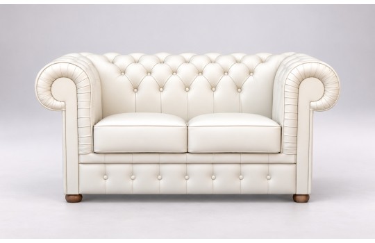 Kanapa Chesterfield Henryk 160 cm w kremowej skórze z tej samej kolekcji Kanapa Chesterfield Henryk 160 cm w kremowej skórze z tej samej kolekcji