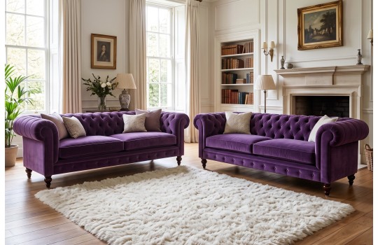 Dwie sofy chesterfield Arbela po 235 cm do salonu Dwie sofy chesterfield Arbela po 235 cm do salonu