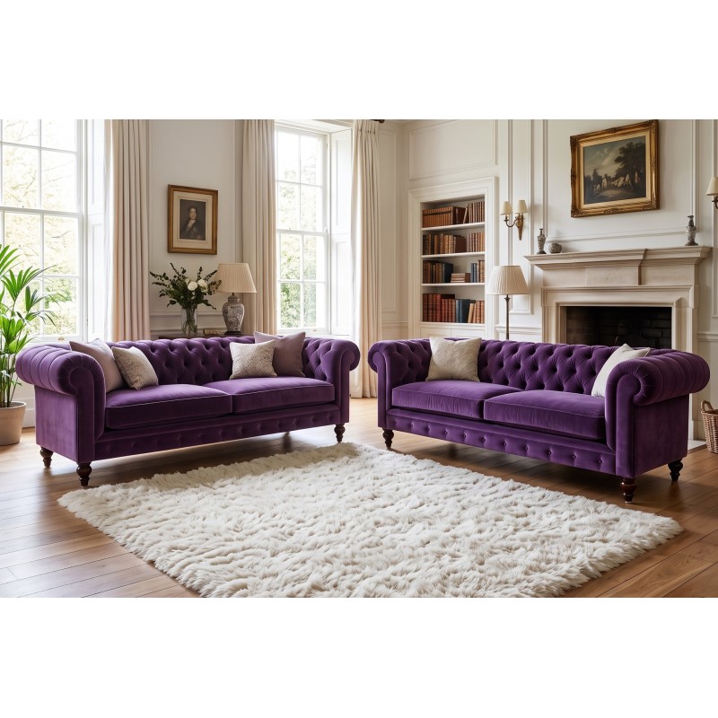 Dwie sofy chesterfield Arbela po 235 cm do salonu Dwie sofy chesterfield Arbela po 235 cm do salonu
