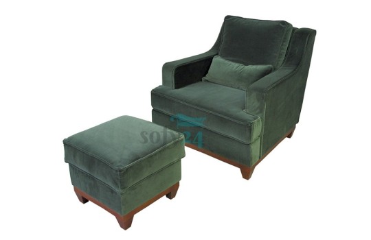 Komplet fotel + pufa Lazio