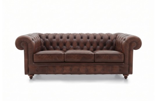 Skórzana sofa chesterfield Globo 220 cm z kolekcji fotela
