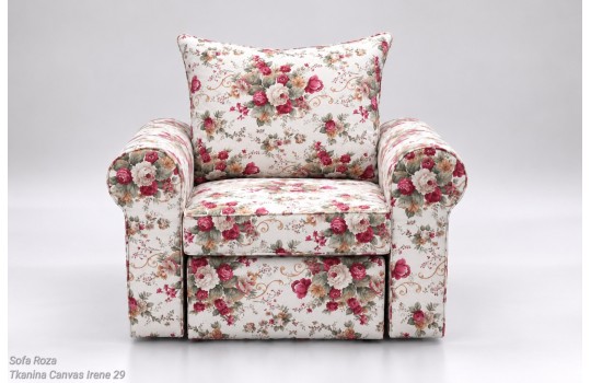 Sofa Roza 126 cm w tkaninie Canvas Irene 29 – wąskie siedzisko i zaokrąglone wałki Sofa Roza 126 cm w tkaninie Canvas Irene 29 – wąskie siedzisko i zaokrąglone wałki