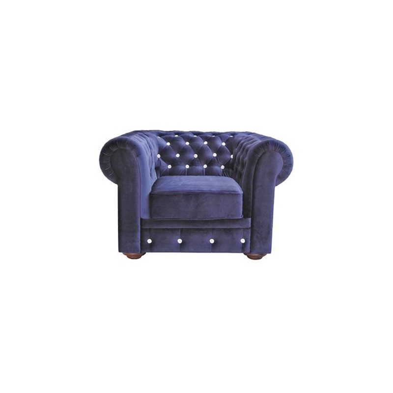 Fotel Chesterfield z kryształkami 