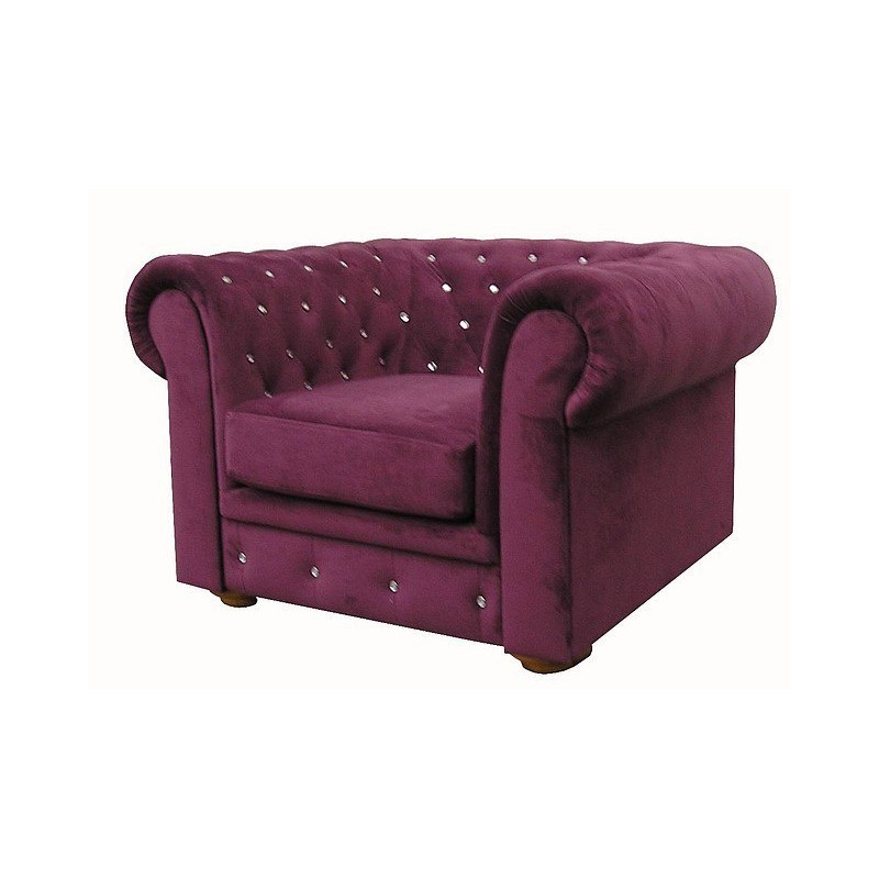 Fotel Chesterfield z kryształkami Fotel Chesterfield z kryształkami