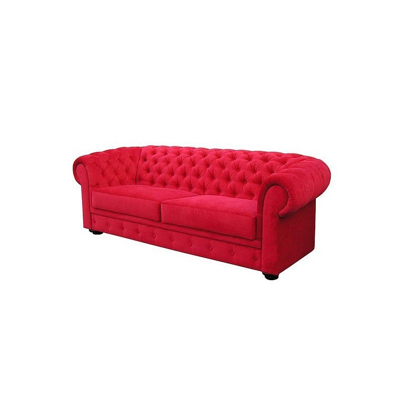 Czerwona kanapa chesterfield